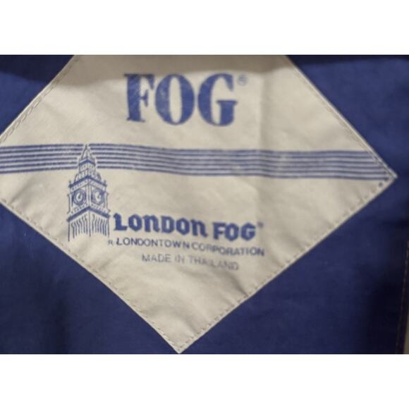 VTG London Fog Classic Parka Type Jacket X-Small Regular Blue Missing Button XS - Picture 6 of 7